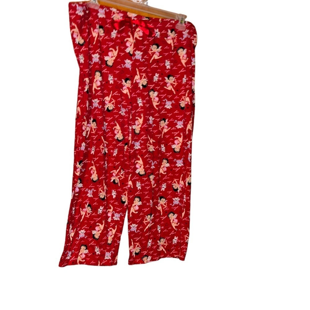 Betty boop red pajamas pants 2x xxl love Cupid hearts 18W/20W sleepwear